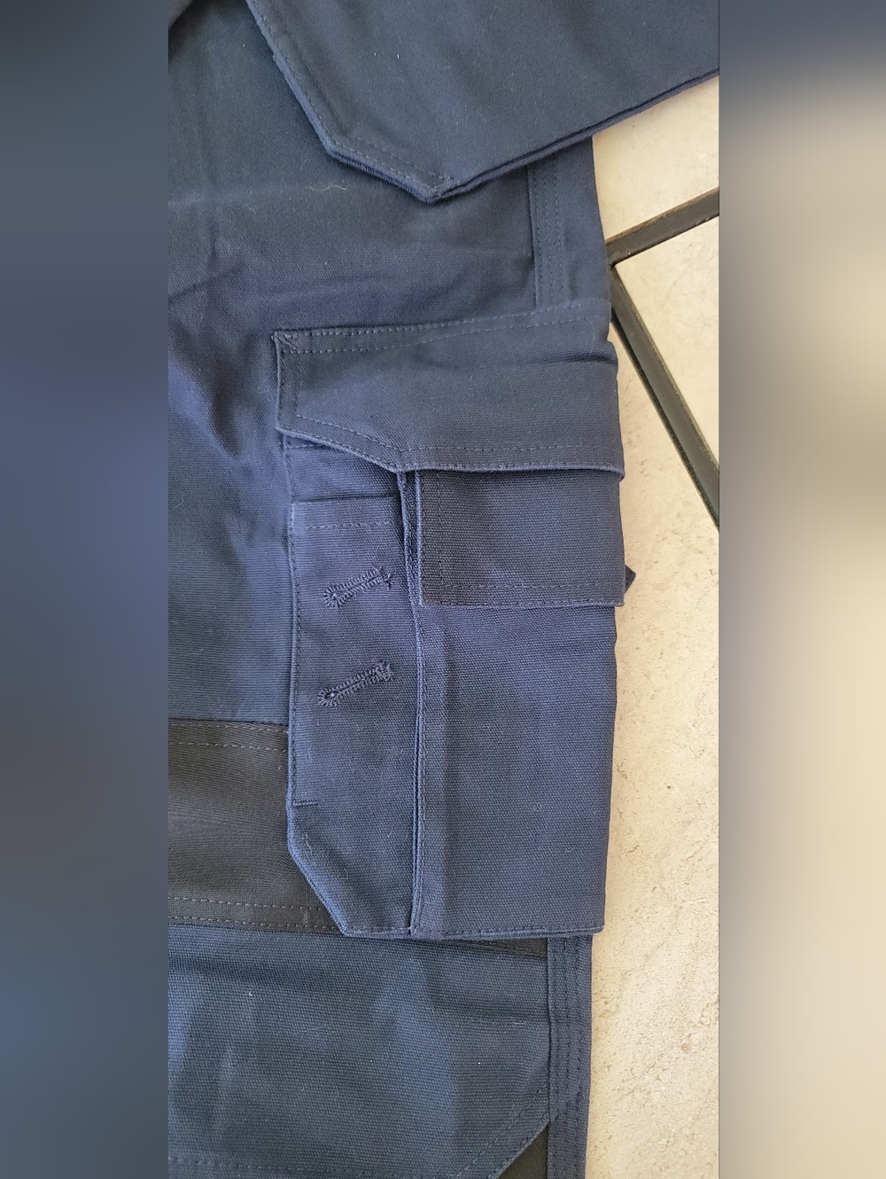 Men's Heavy-Duty Navy & Black Work Pants - Picture 4 of 5